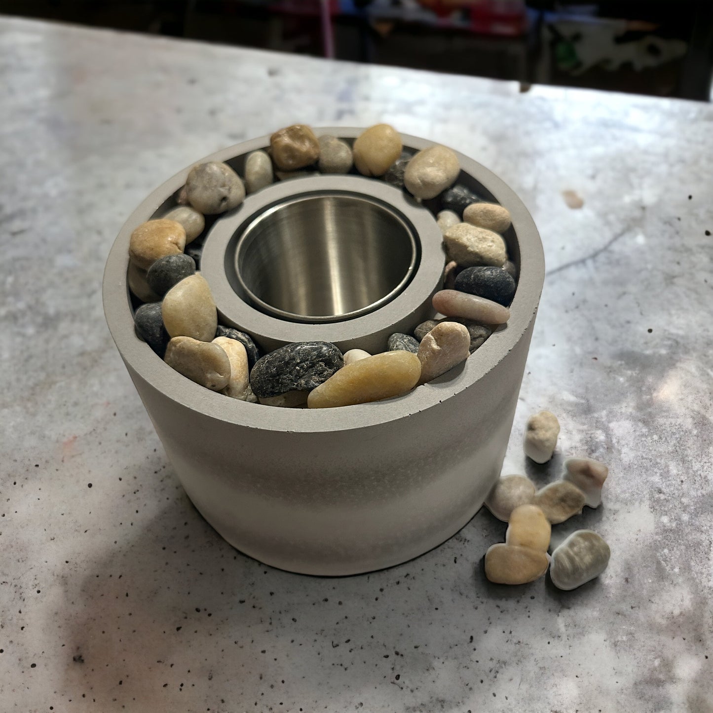 Tabletop Fire Pit (only) stones and cup sold separately. See separate listings for each item.